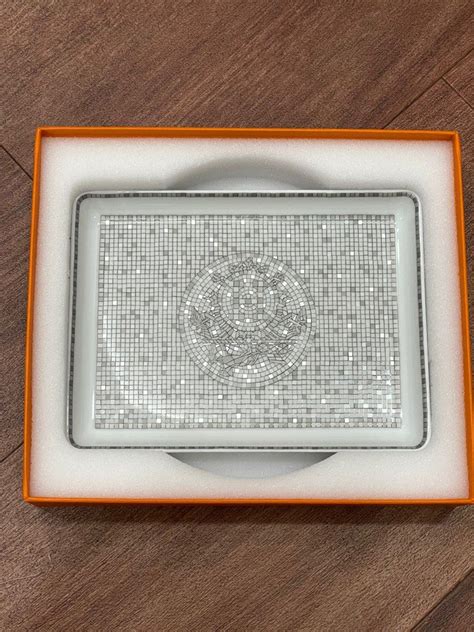 hermes dish set|hermes mosaique tray.